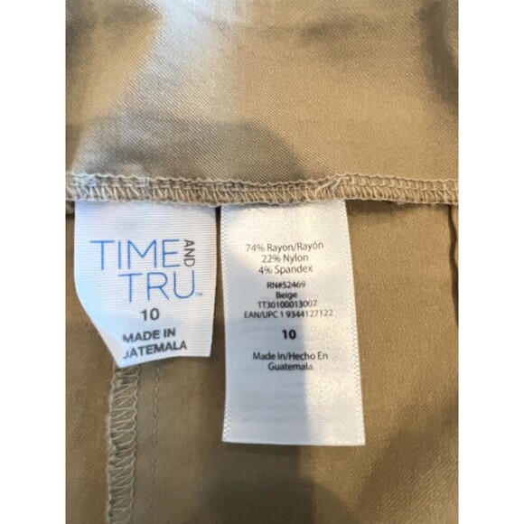 Time &Tru Casual Crop Capri  Pants Lot of 2 Womens Size 10 Black and dark beige - Picture 7 of 7